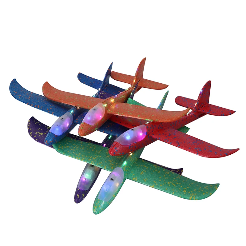 

New 48cm Hand Throw Flying Plane Toys Glider Planes Foam Aeroplane Model Flying Glider Plane Toys For Children Glow In The Dark