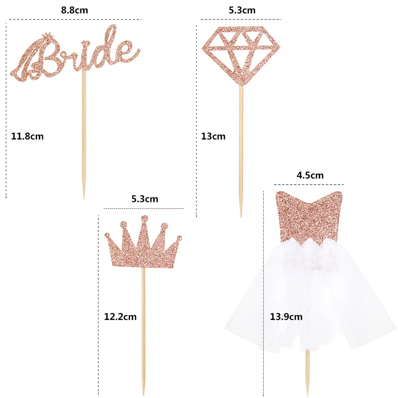 4 шт./компл. Kawaii кольцо с бриллиантом свадебное платье корона для капкейков