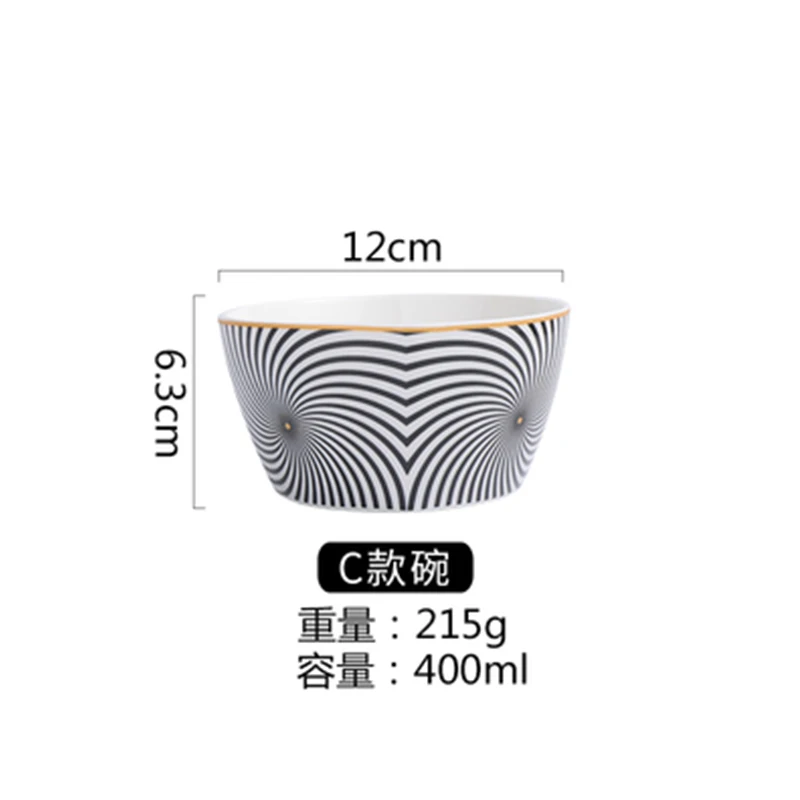 Керамическая Салатница с геометрическим рисунком в европейском стиле плитка для