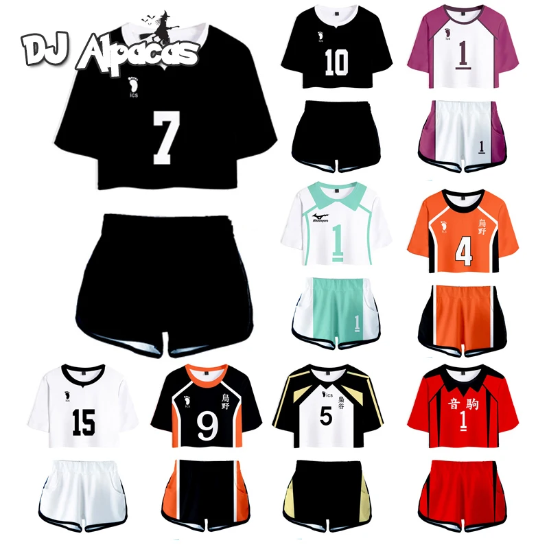 

Anime Haikyuu Cosplay Costume Hinata Shoyo Shirt Shorts Nishinoya Yuu Sports Karasuno Koukou High School Volleyball Club Women