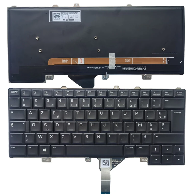 

New Laptop French keyboard for DELL Alienware 15R3 15 R4 13 R3 With Backlit 0JHW7C PK1326S1C17 FR Layout