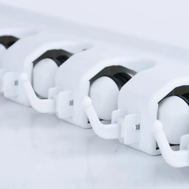 

2 Pcs White Mop and Broom Rack, Wall-Mounted Storage Mop and Broom Storage Tool Rack with 5 Ball Slots and 6 Hooks