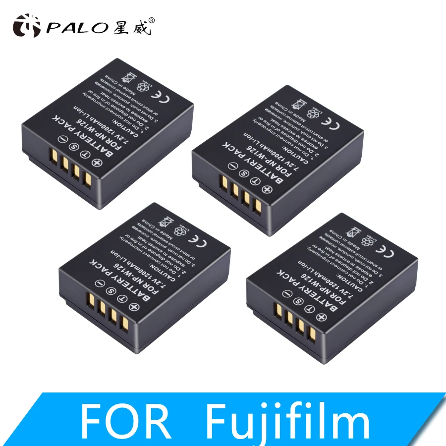 4 шт. 1200 мАч NP-W126 NP W126 NPW126 батареи+ ЖК двойное зарядное устройство для Fujifilm Fuji X-Pro1 XPro1 X-T1 XT1, HS30EXR HS33EXR X PRO1 - Цвет: 4PCS battery