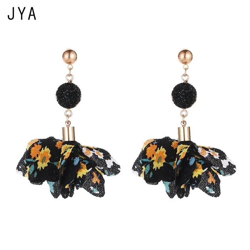 Женские Длинные богемные серьги Cpop 2018 женские модные со стразами и цветком