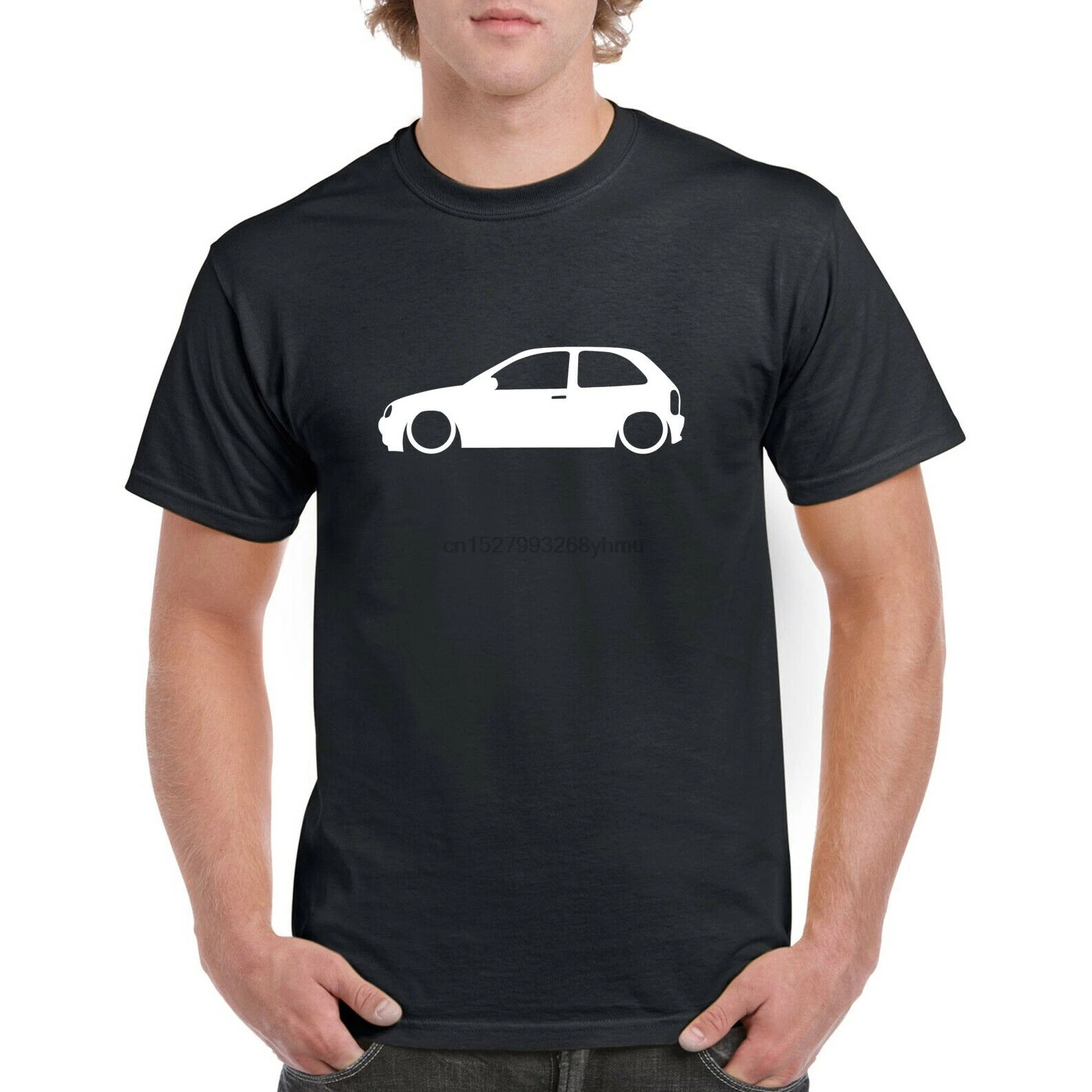 Футболка Corsa B 3 Door Outline Silhouette из 100% хлопка с круглым вырезом (2) |