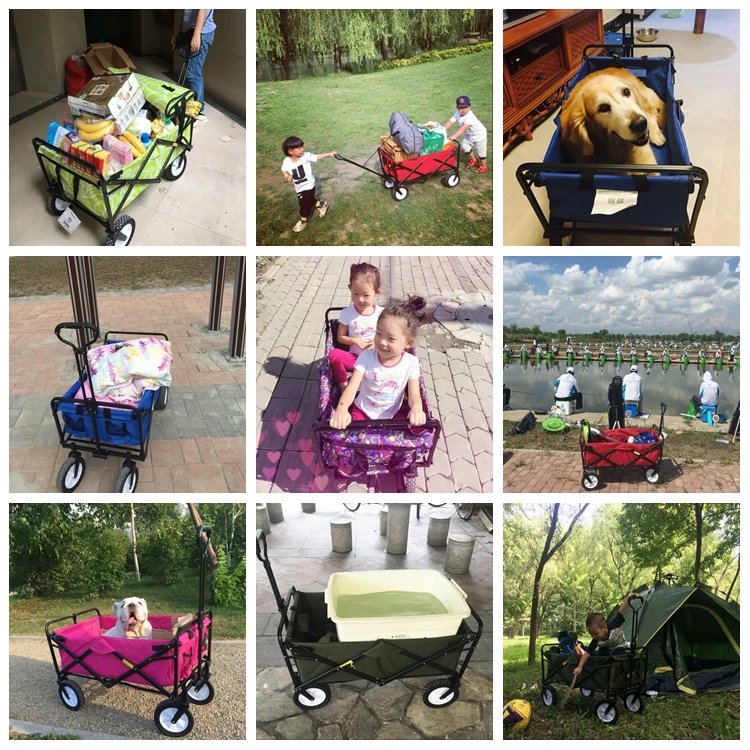 7 дюймов колеса складной утилита Wagon пляжные корзина для покупок 600D ткань Оксфорд Портативная багажная тележка для кемпинга на открытом воздухе