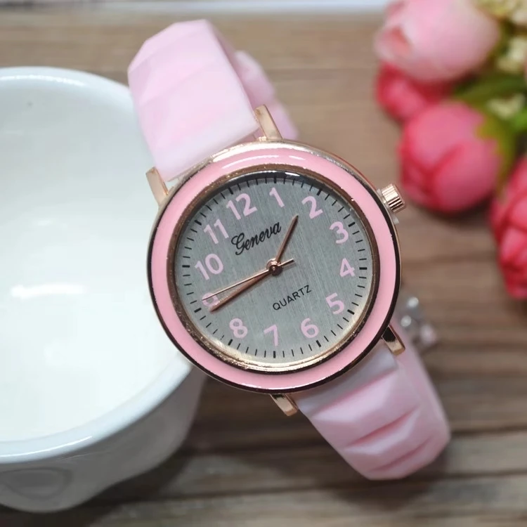 Популярные Стильные Модные Повседневные детские часы студенческие силиконовые