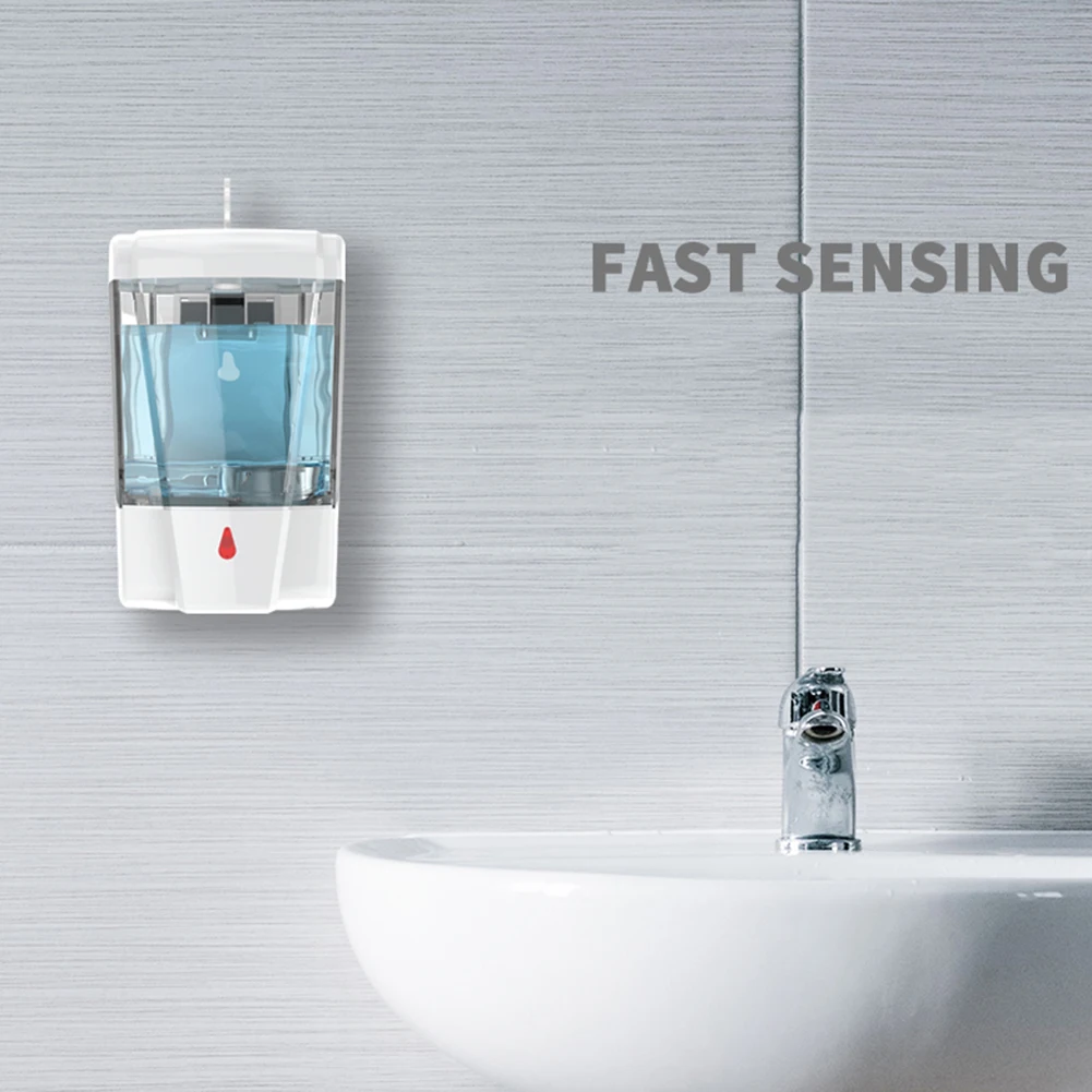 

700ml Wall-Mount Automatic Ir Sensor Touchless Kitchen Sanitizer Pump For Bathroom Soap Dispenser Battery Powered