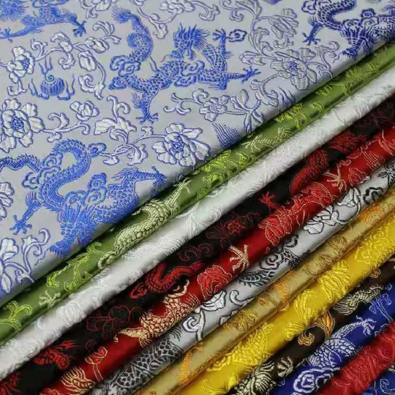 100*75cm Dragon Satin Fabrics Brocade Jacquard Pattern Cloth For Diy Sewing Dress Cheongsam Bags Patchwork Material images - 6