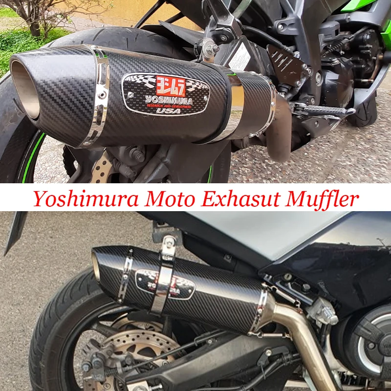 

51Mm Slip On Universal Motorcycle Exhaust Muffler Carbon Fiber Yoshimura Db Killer Escape Moto R77 Modified Silencer Db Killer