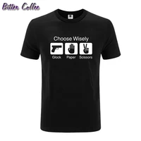choose wisely glock scissors funny shirt mens shirt tee t shirt summer new european and american style cotton men tees