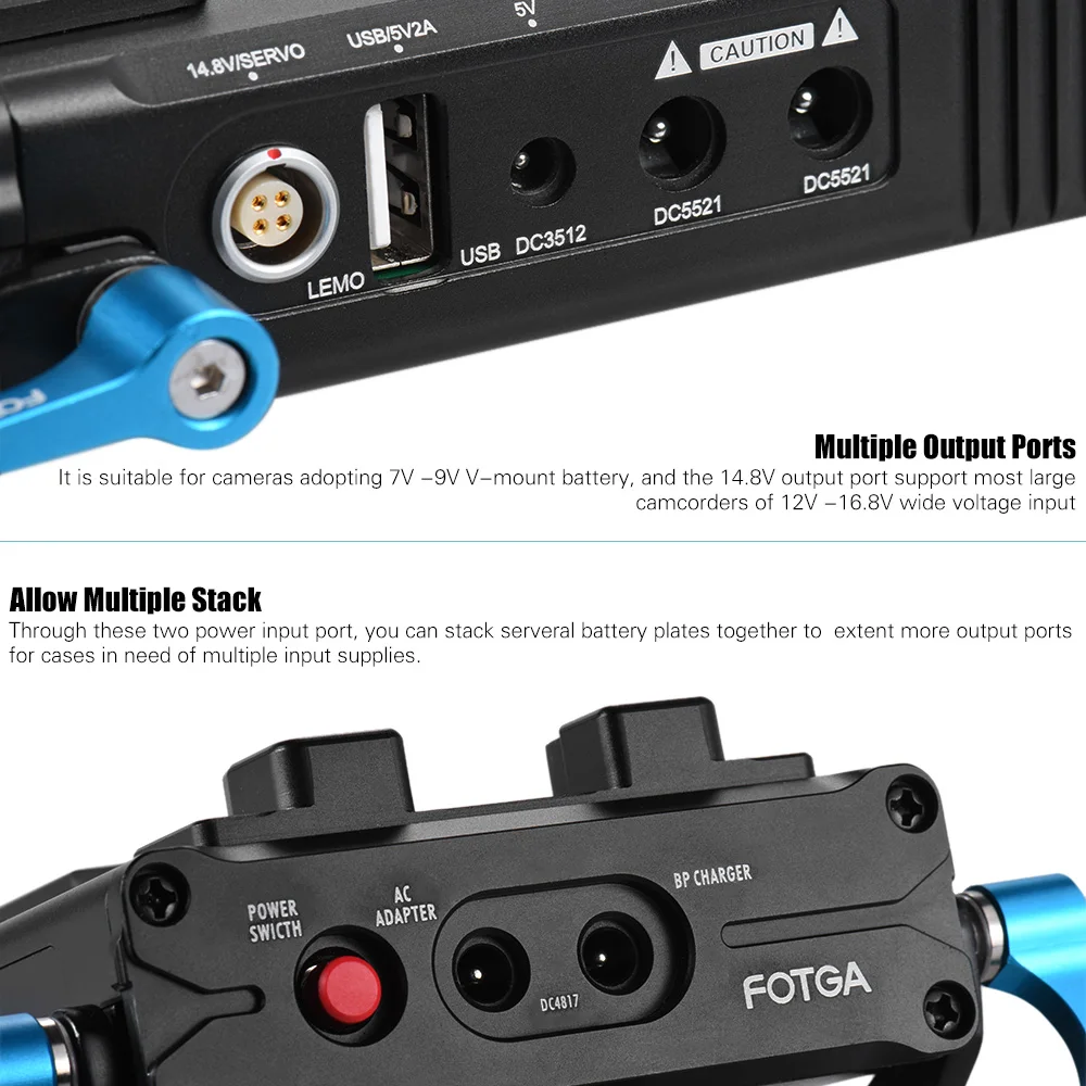 DP500III 2 в 1 V-mount адаптер для аккумулятора зарядное устройство с 15 мм стержневым