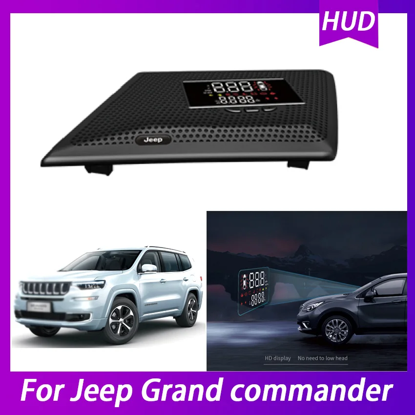 

For Jeep Grand commander Safe Driving Screen Car HUD Head Up Full HD Display OBD Speedometer Projector Windshield HUD