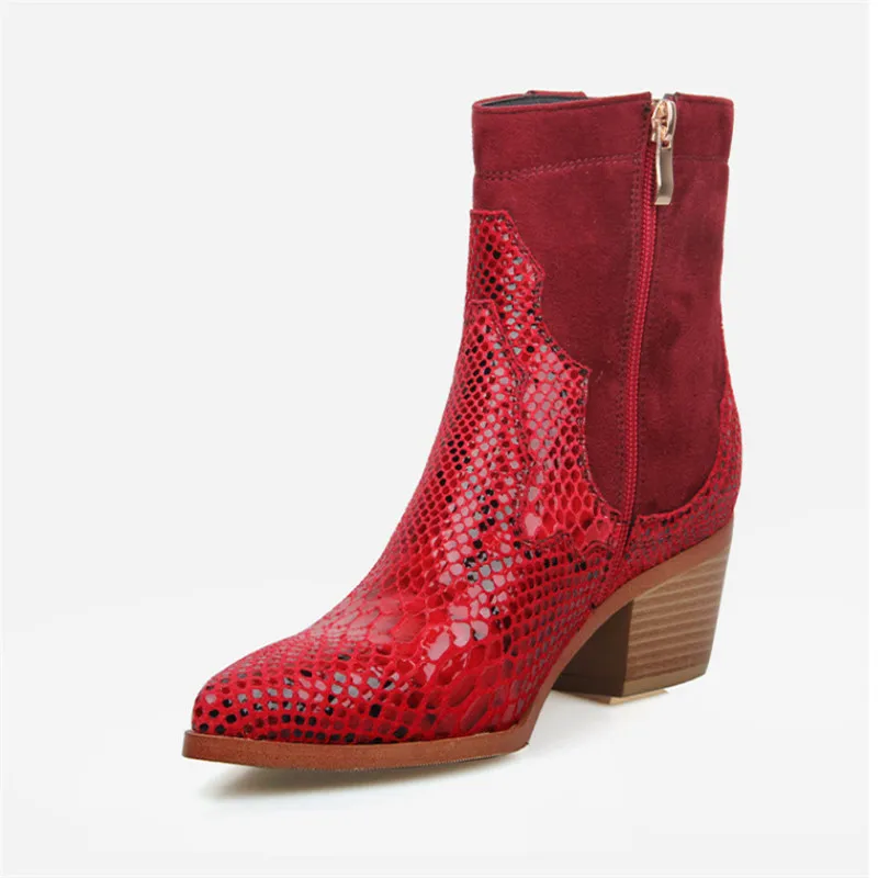 Осенние женские модные ботильоны из лакированной кожи с острым носком обувь на