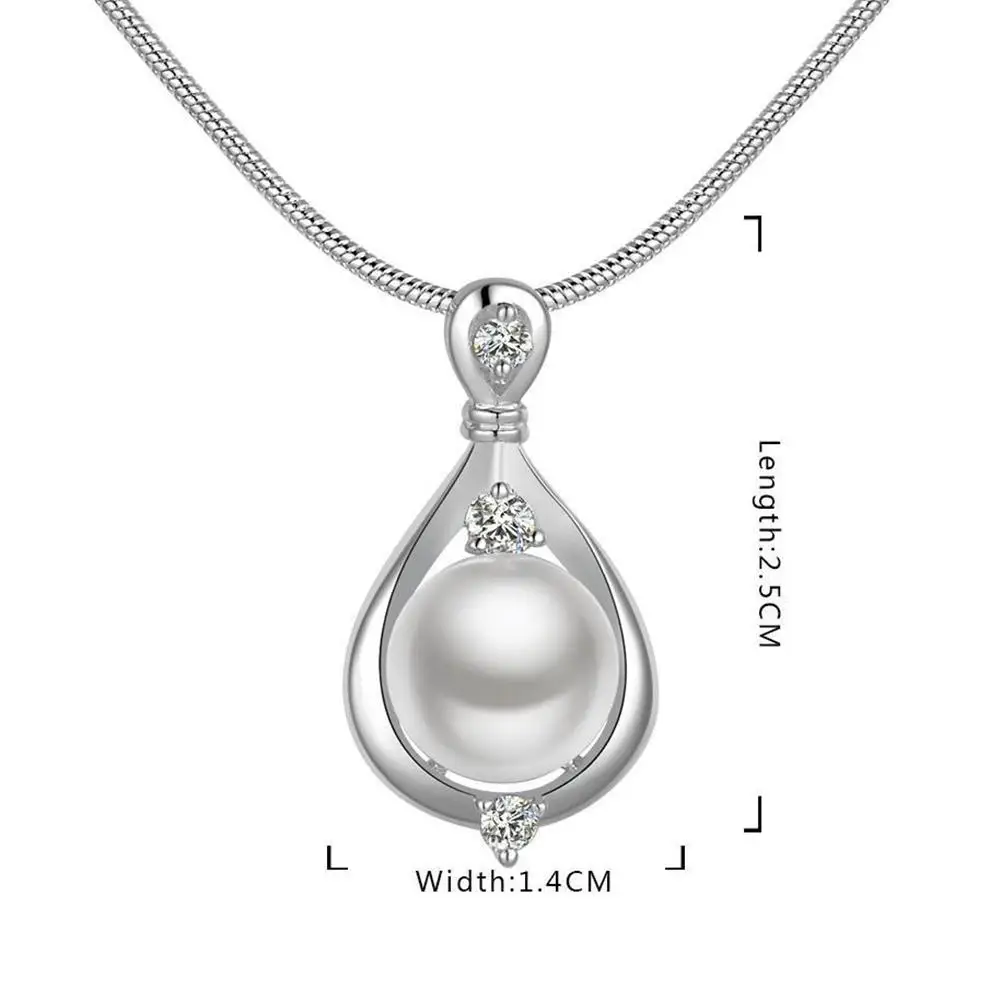 

HOT SALESFashion Women Faux Pearl Rhinestone Teardrop Charm Necklace Party Jewelry Gift