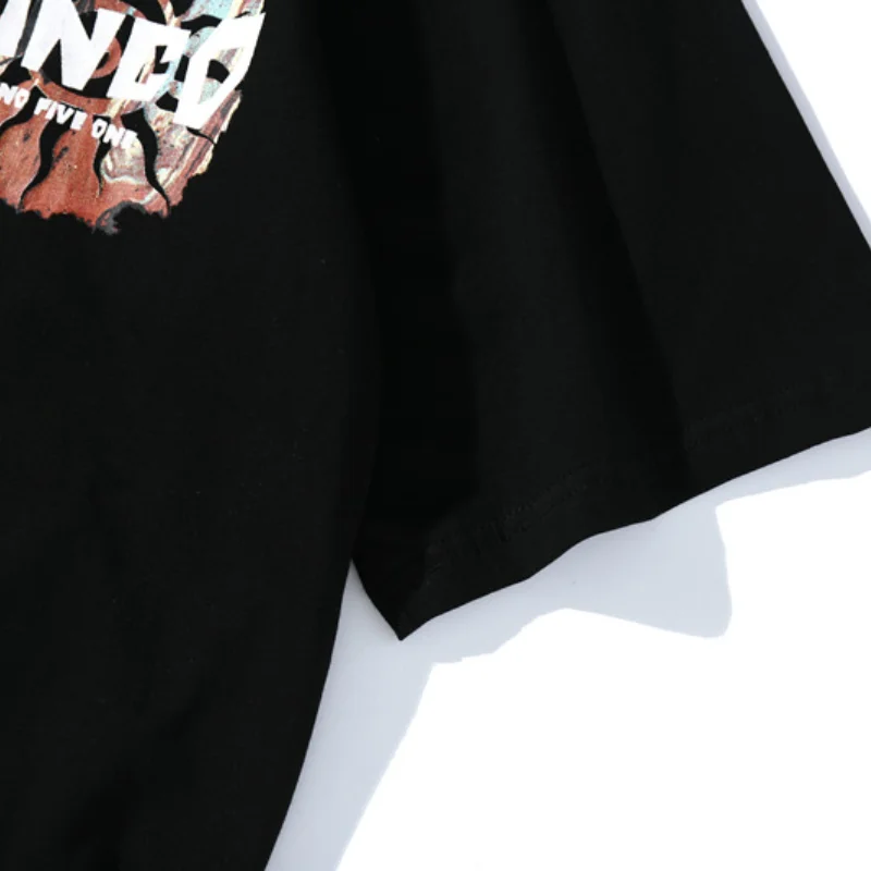 

GTDOM Couple Summer 2021 New T-Shirts Street Trend Casual Totem Printing Tees and Tops Short Sleeve O-Neck Oversize T-Shirt