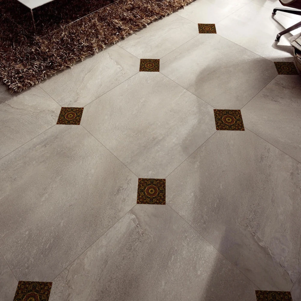 Экзотические цветочные наклейки на плитку самоклеящиеся диагональные в виде