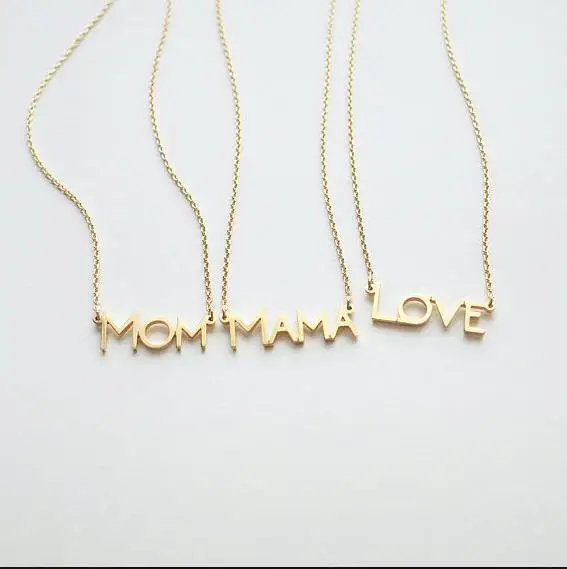 Простая цепочка золотого цвета с буквенным принтом ожерелье надписью love mama