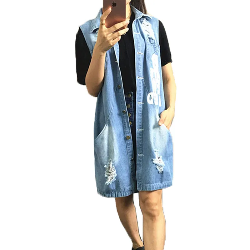 Женский ковбойский жилет демисезонный джинсовый верхняя одежда корейская мода