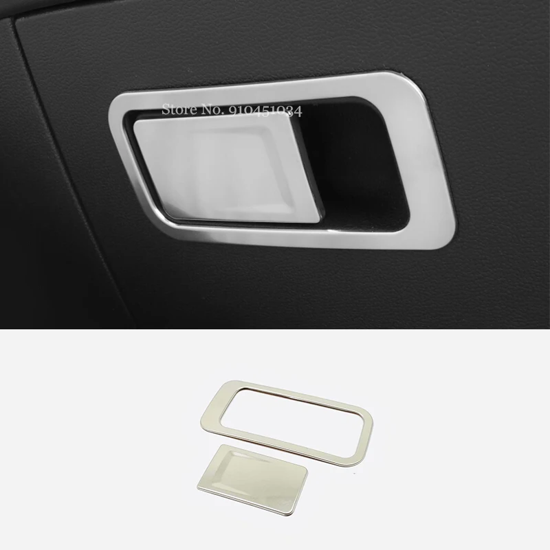 

LHD For VW Volkswagen Golf 8 MK8 2020 2021 Car Accessories Stainless Silvery Car copilot glove Box handle bowl Cover Trim 2pcs
