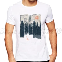 high quality 2019 newest a fox in the wild design men t shirt short sleeve fashion retro printed tops summer cool tees