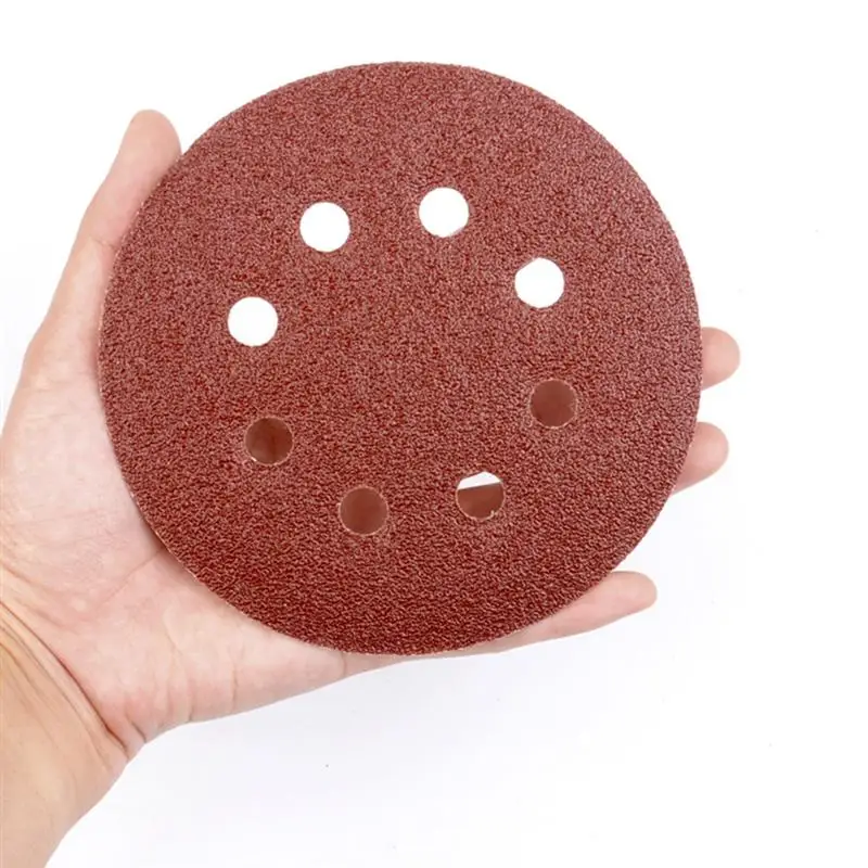 

100 PCS Sanding Disc 5 Inch 125mm 8 Hole Hook and Loop Sandpaper 40/60/80/120/180 Grit Assorted Round Sand Paper