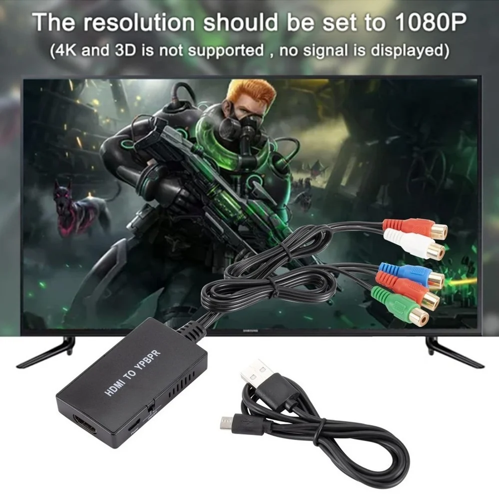 Адаптер PzzPss HDMI-Φ с поддержкой 1080P/720P совместим DVD Blu-Ray плеером PS2 PS3 Xbox на новый HD TV |