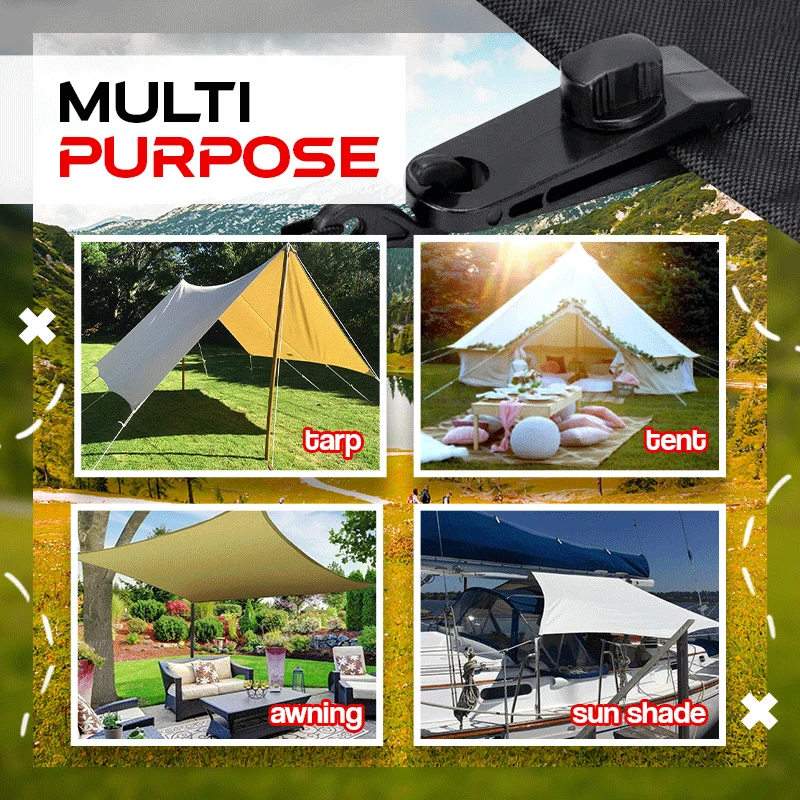 

1/10 PCS Fixed Plastic Clip for Outdoor Tent Windproof Tarp Clamp Set with Teeth-Shaped & Screw Lock for Camping Awning SER88