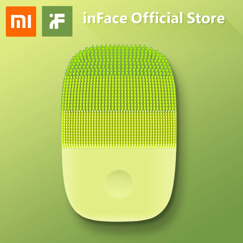 Green InFace официальная щетка для чистки лица Mijia глубокое очищение лица водонепроницаемый силиконовый электрический Соник для очистки Xiaomi цепь поставки - Цвет: Green