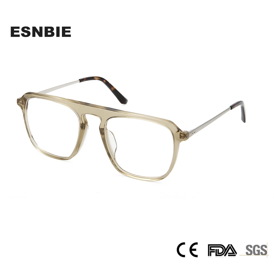 

Acetate Square Eyeglass Frames Men Pilot Handmade Glasses Frame Women Fashion Rx Able Myopia Spectacles Frame Full Rim