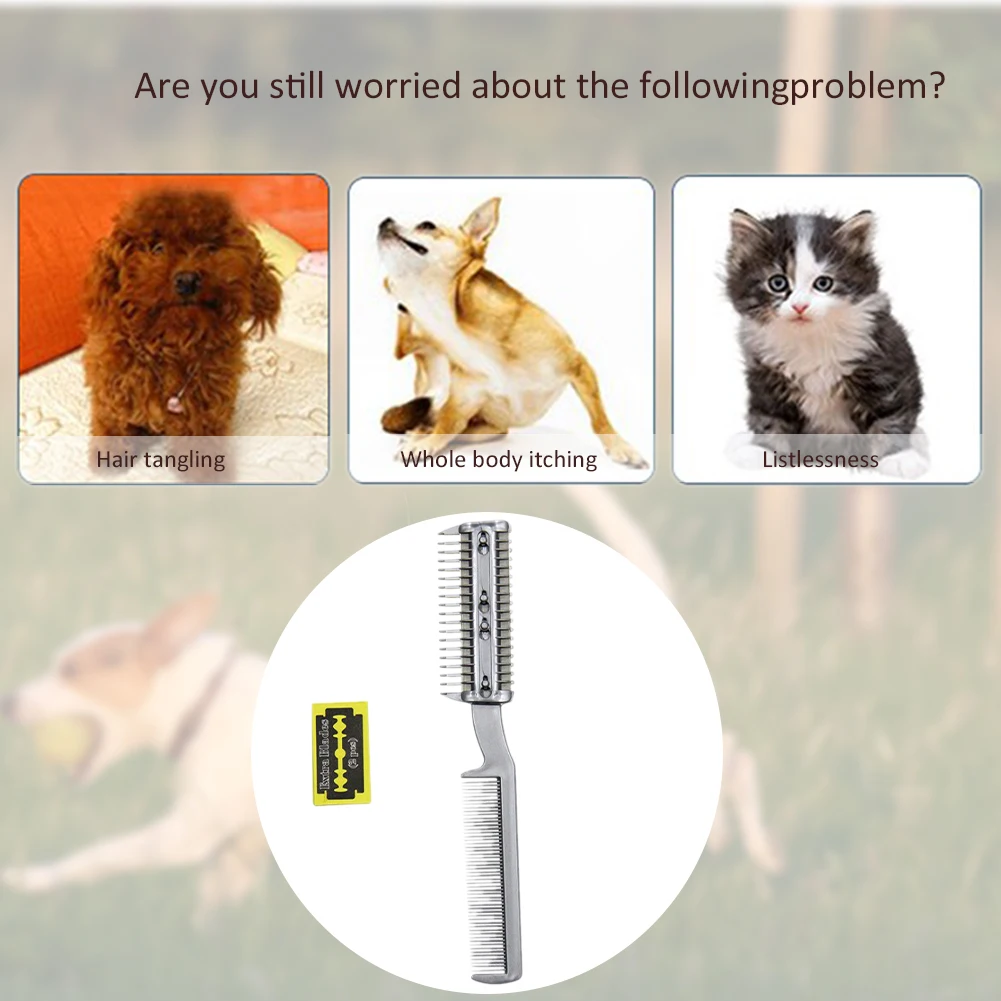 Ручная Бритва для волос с расческой домашних животных двойной триммер стильная