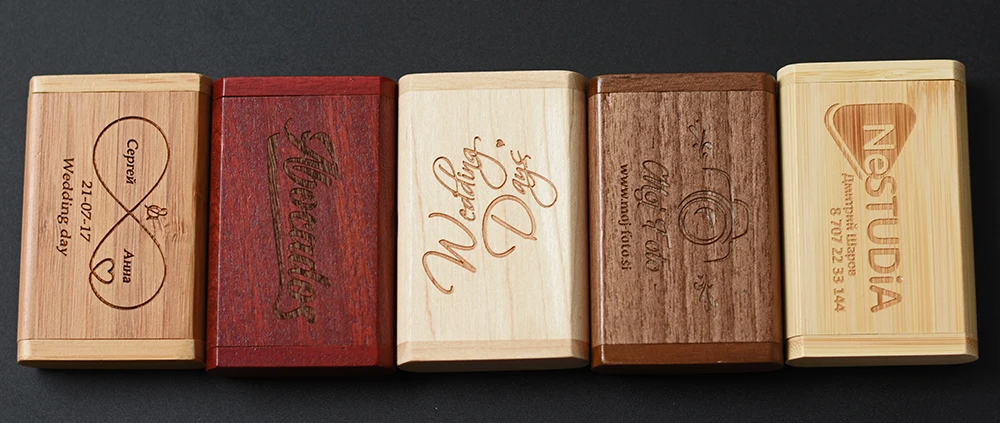 (1 PCS Free LOGO) Holz mit Box USB-Flash-Laufwerke 64 GB Fotografie USB 2.0 Memory Stick 32 GB Hochzeitsgeschenk Pen Drive 16 GB U Disk – Detail 4
