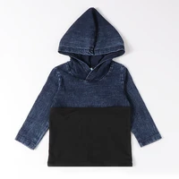 top kds t shirt long sleeves baby clothes boygirl clothes hooded shirt child school clothes denim blue autumn winter clothes