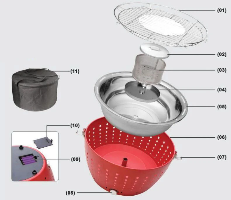 Outdoor Portable Charcoal Grill Travel Tabletop BBQ Smokeless with Carry Bag for Camping | Дом и сад
