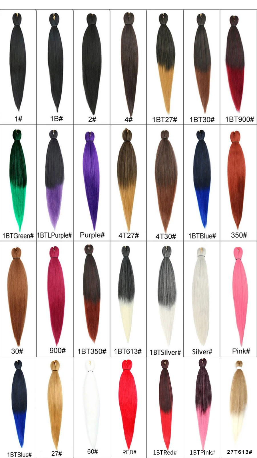 ValenWigs 26'' 8Pcs/Lot EZ Braids Pre Stretched Braiding Hair Yaki Straight Crochet Extensions Kanekalon Jumbo |