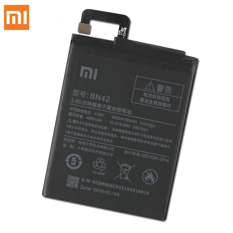 Сменный аккумулятор BN42 для Xiaomi Redmi 4 Hongmi4 Redrice 4 стандартная версия настоящий Аккумулятор для телефона 4000 мАч
