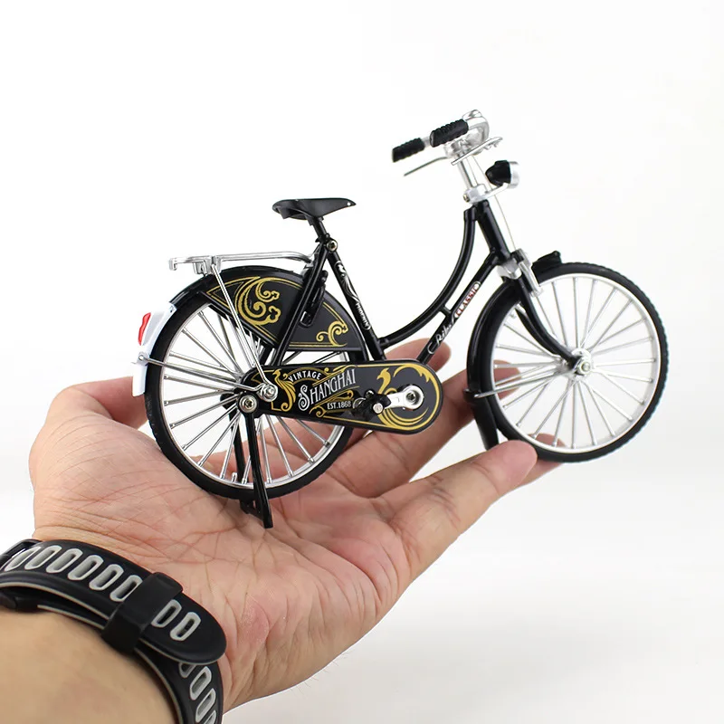 

1:10 Mini Model Alloy Bicycle Diecast Finger Mountain Bike Bend Adult Simulation Collection Die Cast Gifts Toys for boys