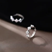925 sterling silver earrings vintage fashion zircon rhombus ear buckle for women simple geometric earrings wedding jewelry gift