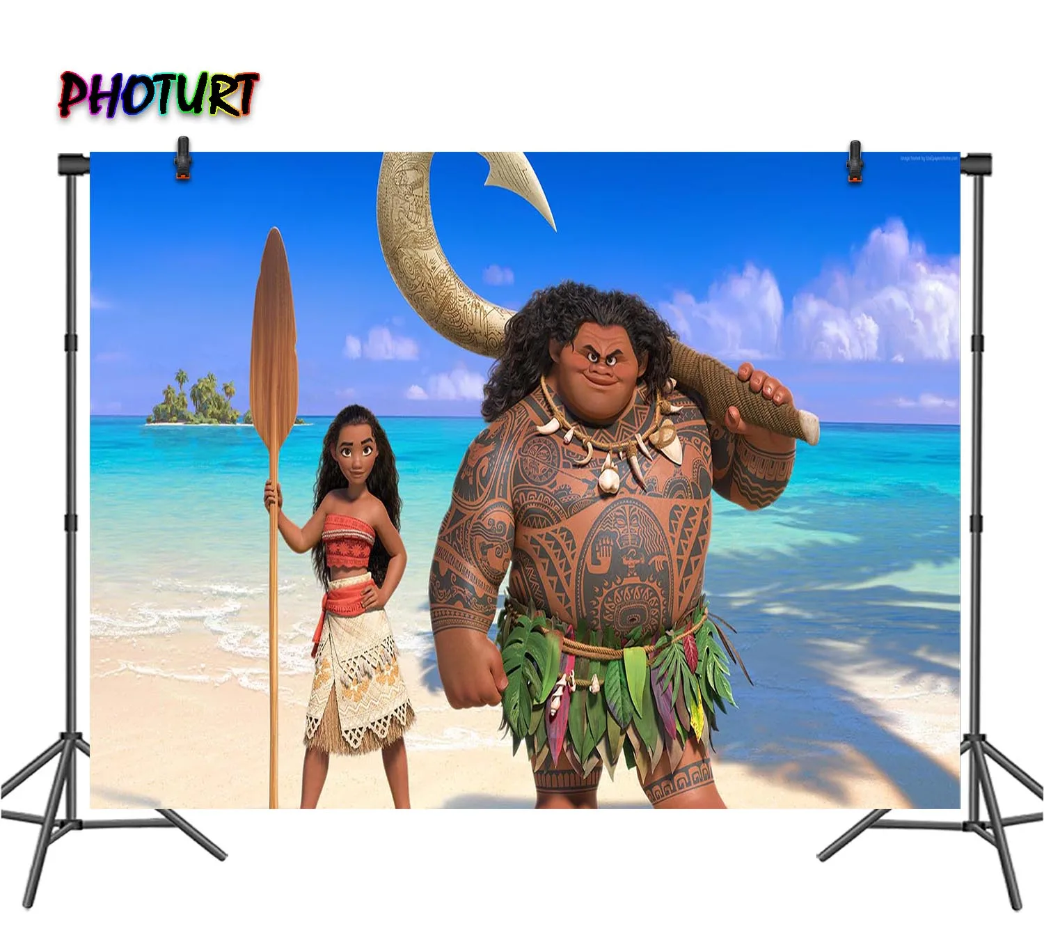 PHOTURT Moana фотофоны Baby Shower Дети День рождения фон синее море волна океан свинья