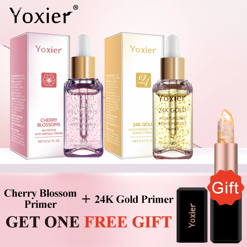 

Yoxier Makeup Base 24k Gold Elixir Oil Control Moisturizing Whitening Essence Professional Matte Serum Series Foundation Primer
