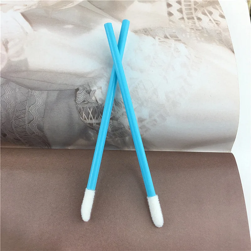 50 Pcs blue 50 шт. тени для век водопроводная одноразовая кисть для губной помады блеск для губ очиститель аппликатор кисти для макияжа инструменты - Handle Color: 50 Pcs blue