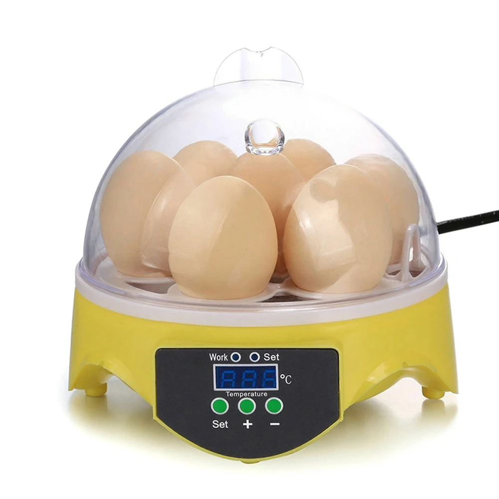 Мини автоматические инкубаторы Цифровые 7 яиц птицы Hatcher контроль температуры