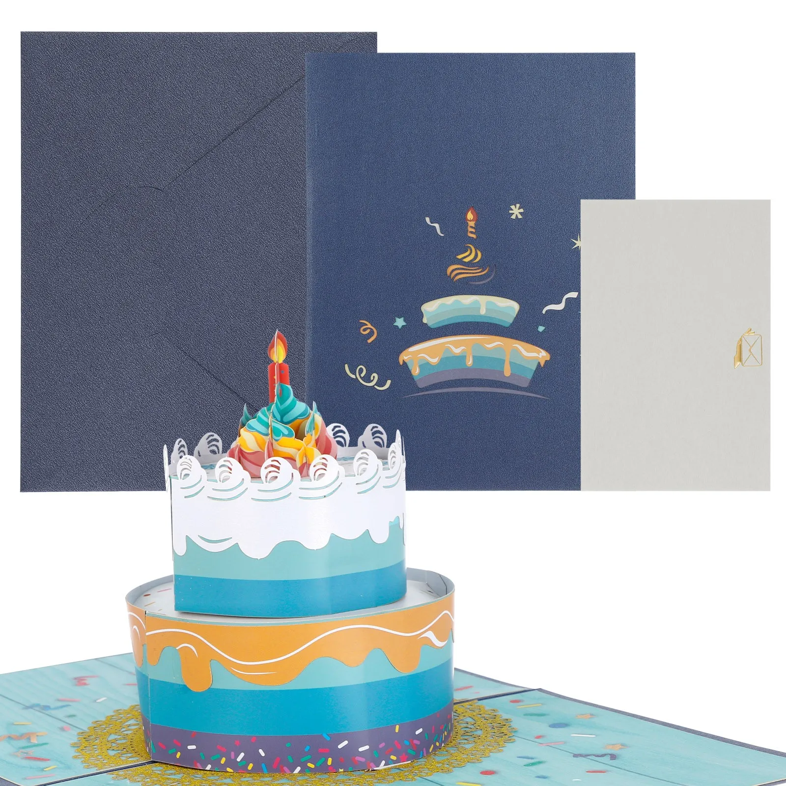 

Трехмерная двухслойная открытка с изображением торта, поздравительные открытки, Подарочная коробка, открытка с изображением торта, поздра...