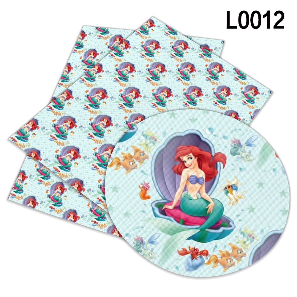 1 шт. искусственная Синтетическая кожаная ткань для волос с принтом принцессы 30