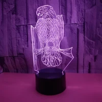 eagle 3d night lights remote control touch 3d led table desk lamp 7 color change atmosphere lights christmas gifts new year toy