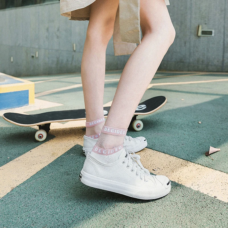 Новинка 1 пара женские хлопковые шелковые короткие носки в Корейском стиле яркие