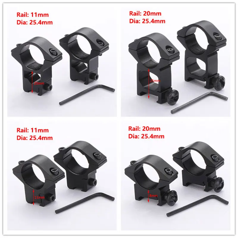 Крепления для охотничьего прицела Пикатинни 11 мм 20 рельсовая оптика трубка