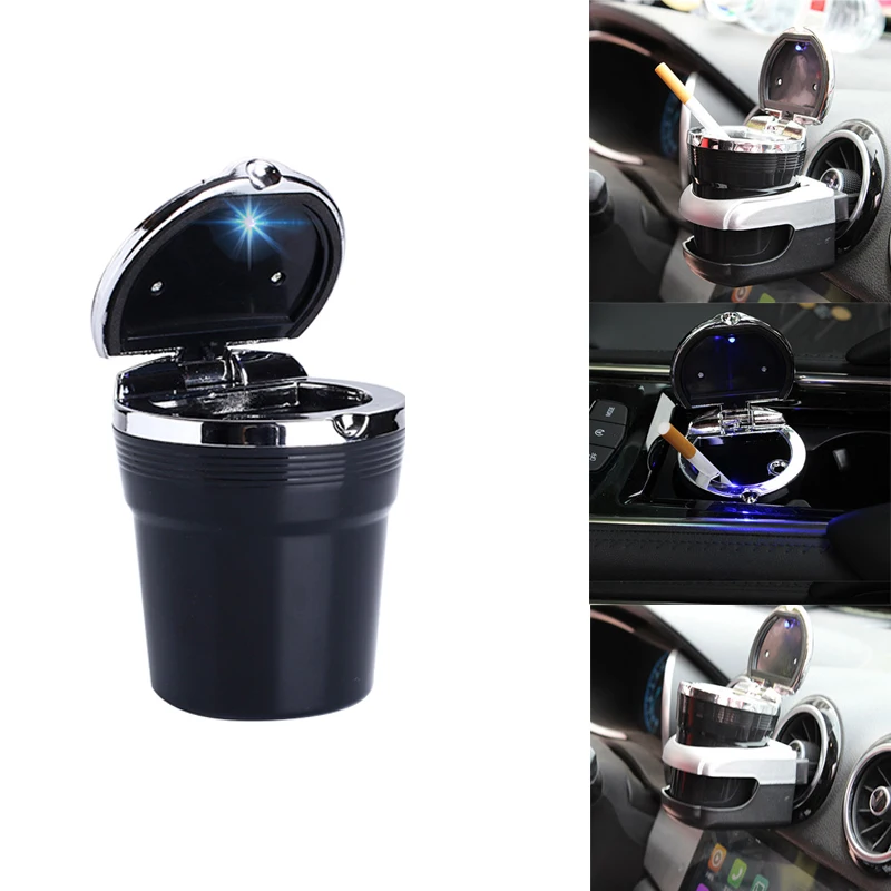 

Universal Car Ashtray With Led Lights With Cover Creative Personality Covered multi-function Car Supplies