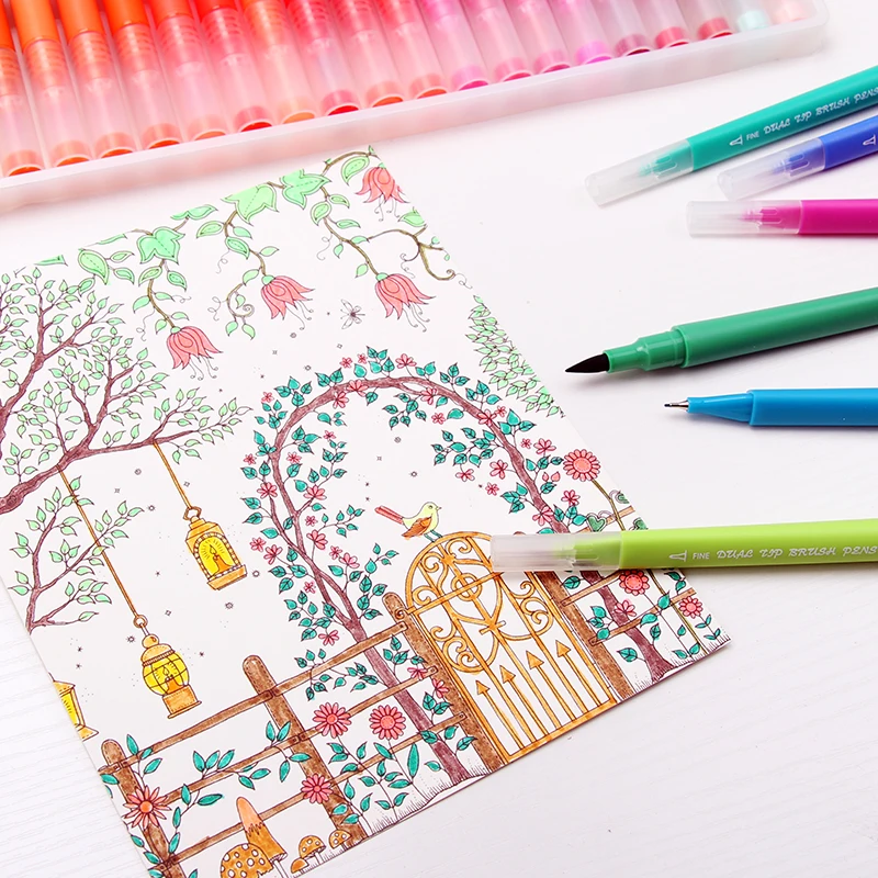 100 шт цветов тонкая кисть для подводки двойной наконечник кисти ручки