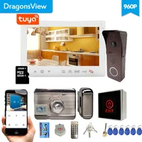 Dragonsview Wifi Video Door Phone Unlock Electronic Lock Wireless IP Doorbell with Camera Motion Record Remote Tuya